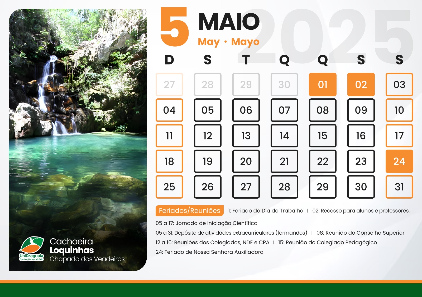 UniAraguaia - Calendário Acadêmico