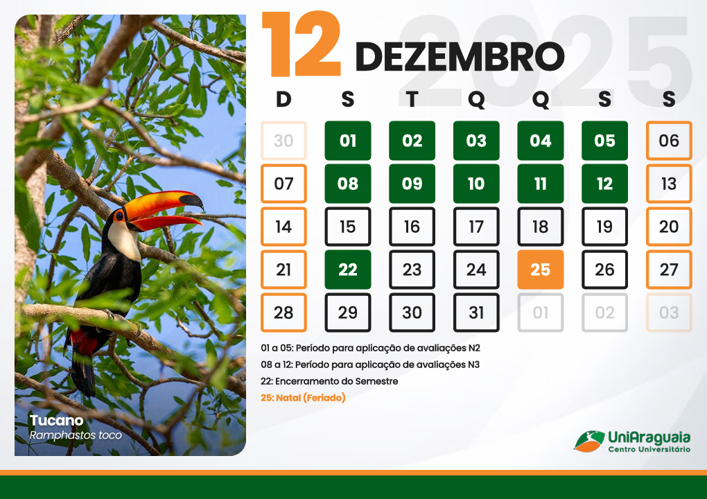 UniAraguaia - Calendário Acadêmico